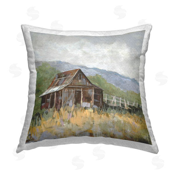 Stupell Industries Jacob Q | Rustic Rural Lodge Printed Throw Pillow