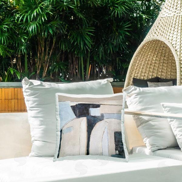 Stupell Industries Jacob Q | Southwestern Beige & Grey Printed Throw Pillow