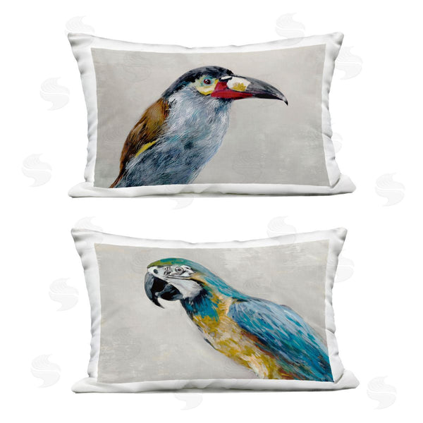 Stupell Industries Jacob Q | Toucan And Parrot Portrait Printed Throw Pillow Set