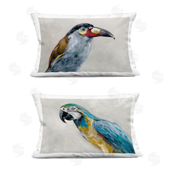 stupell industries Jacob Q | Toucan And Parrot Portrait Printed Throw Pillow Set