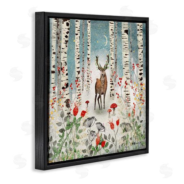 Stupell Industries Jacqueline Wild | Deer In Nighttime Birch Forest Wall Art