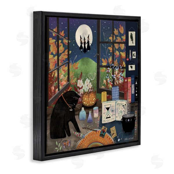 Stupell Industries Jacqueline Wild | Halloween Witches Autumn Moon Wall Art