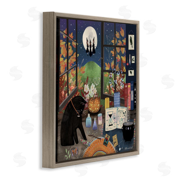 Stupell Industries Jacqueline Wild | Halloween Witches Autumn Moon Wall Art