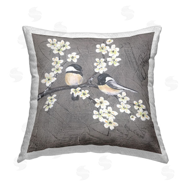 Stupell Industries Jade Reynolds | Bird Pair On Branch Printed Throw Pillow