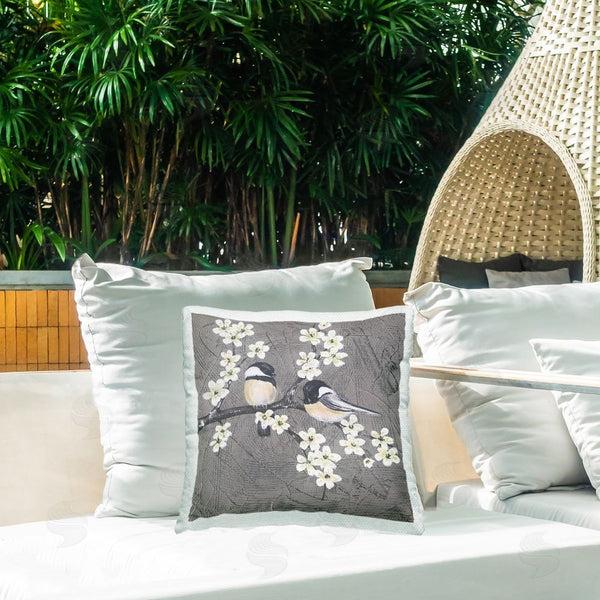 Stupell Industries Jade Reynolds | Bird Pair On Branch Printed Throw Pillow