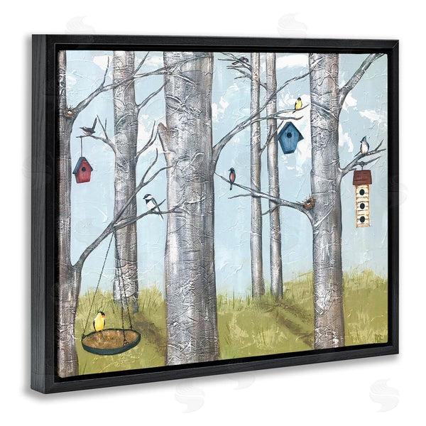 Stupell Industries Jade Reynolds | Birdhouses Woodland Birch Trees Wall Art