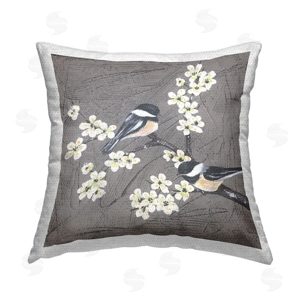 Stupell Industries Jade Reynolds | Birds & Apple Blossoms Printed Throw Pillow
