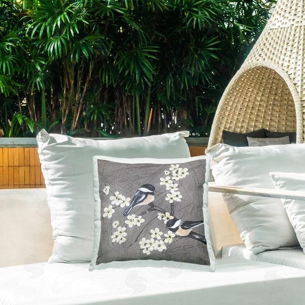 Stupell Industries Jade Reynolds | Birds & Apple Blossoms Printed Throw Pillow