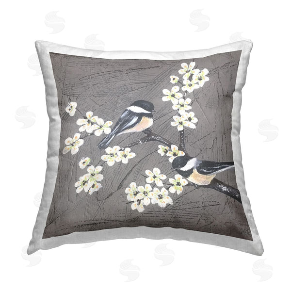 stupell industries Jade Reynolds | Birds & Apple Blossoms Printed Throw Pillow