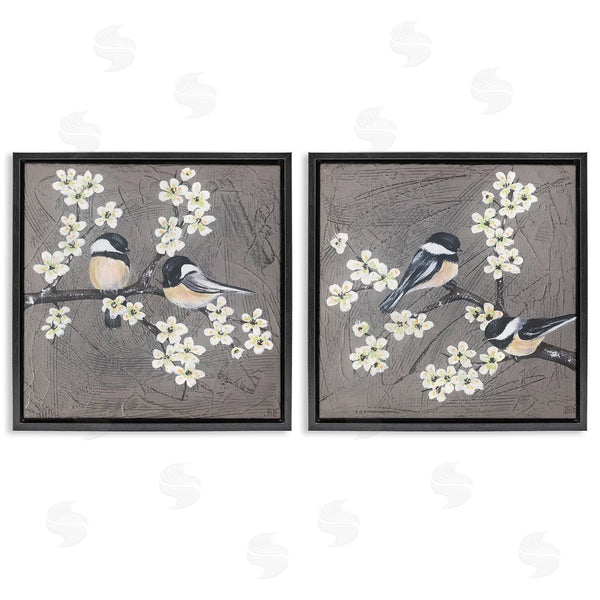 Stupell Industries Jade Reynolds | Chickadee Birds Flowering Branch Wall Art