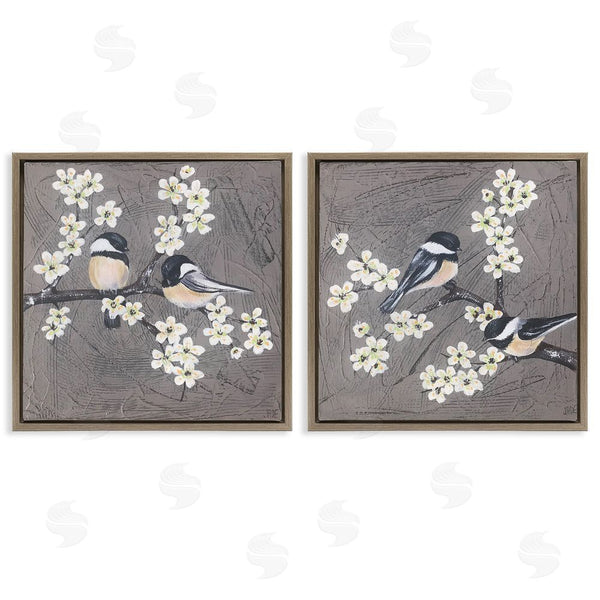 Stupell Industries Jade Reynolds | Chickadee Birds Flowering Branch Wall Art