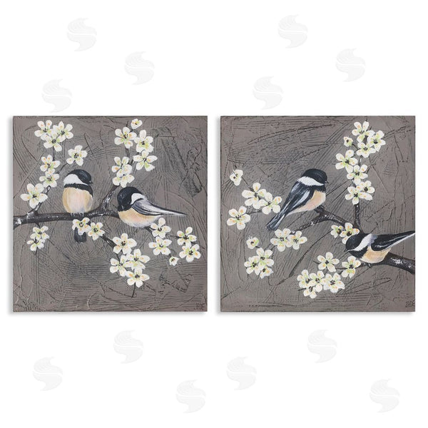 stupell industries Jade Reynolds | Chickadee Birds Flowering Branch Wall Art