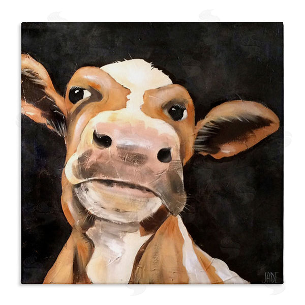 stupell industries Jade Reynolds | Country Cow on Black