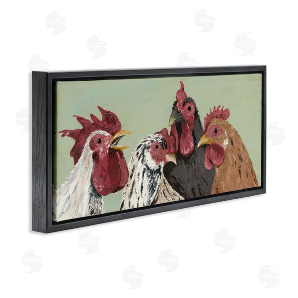 Stupell Industries Jade Reynolds | Four Roosters Over Green Wall Art