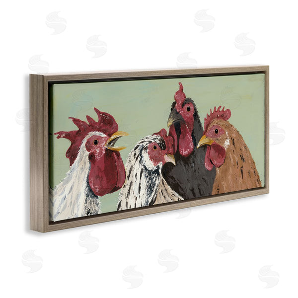 Stupell Industries Jade Reynolds | Four Roosters Over Green Wall Art