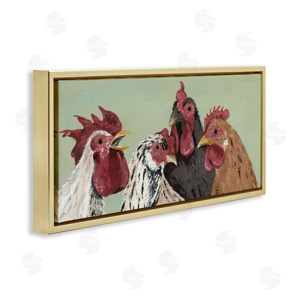 Stupell Industries Jade Reynolds | Four Roosters Over Green Wall Art