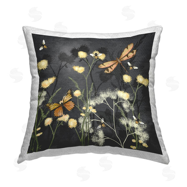 Stupell Industries Jade Reynolds | Insects In Meadow Printed Throw Pillow