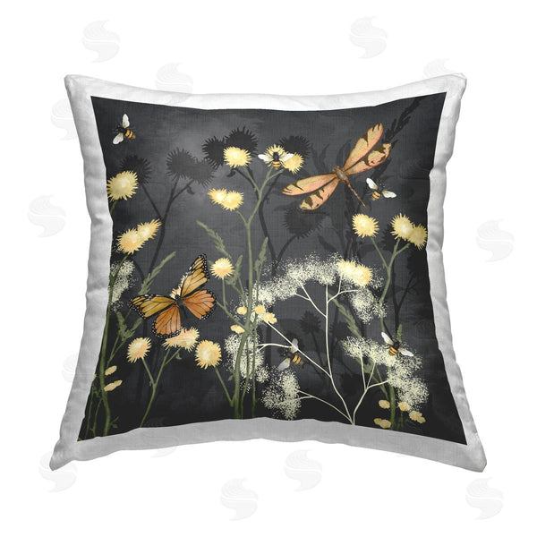 stupell industries Jade Reynolds | Insects in Meadow Printed Throw Pillow