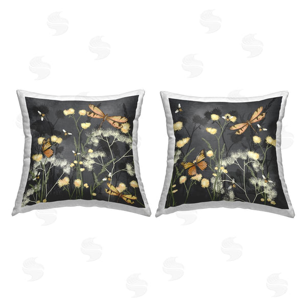 stupell industries Jade Reynolds | Meadows on Grey Printed Throw Pillow Set
