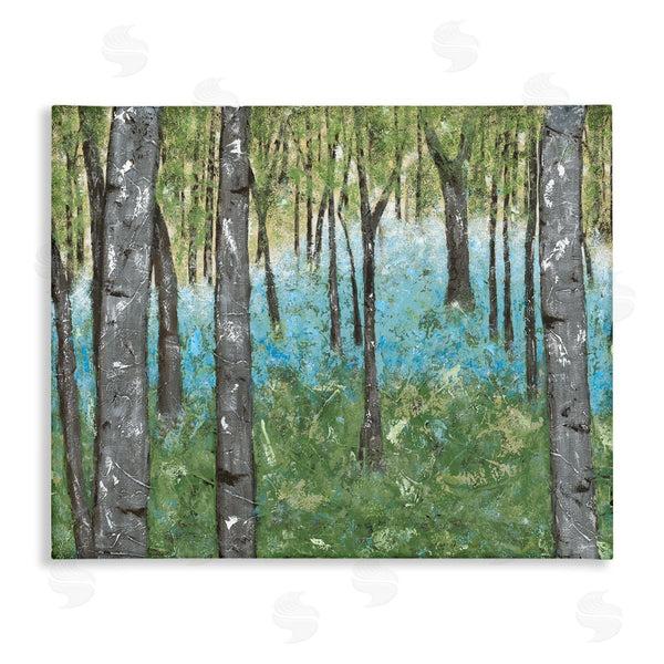 stupell industries Jade Reynolds | Mystic Tree Forest Blue Hazy Waters Charming Rustic Wall Art
