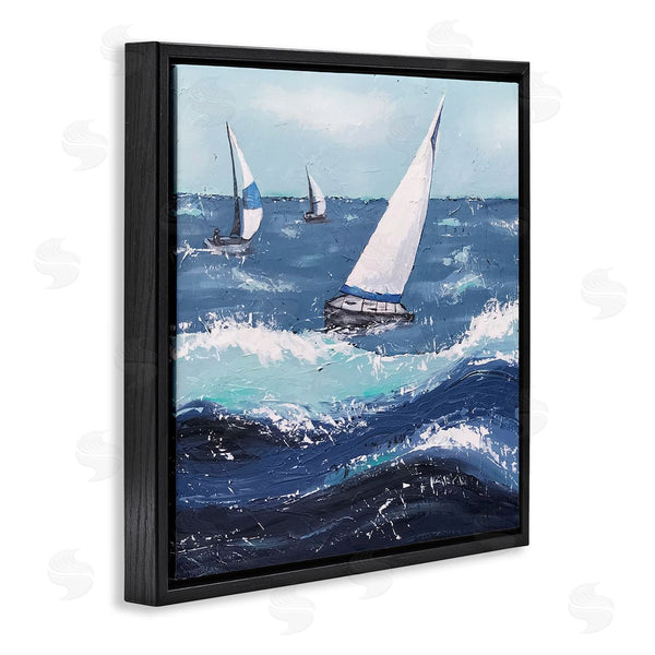 Stupell Industries Jade Reynolds | Rough Ocean Waves Sailing Boats Wall Art