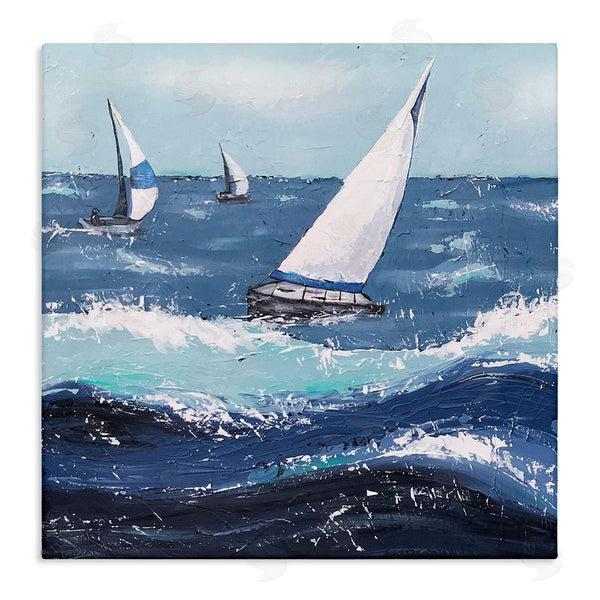 stupell industries Jade Reynolds | Rough Ocean Waves Sailing Boats Wall Art