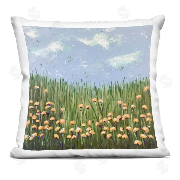stupell industries Jade Reynolds | Sunscape Flower Meadow Printed Throw Pillow