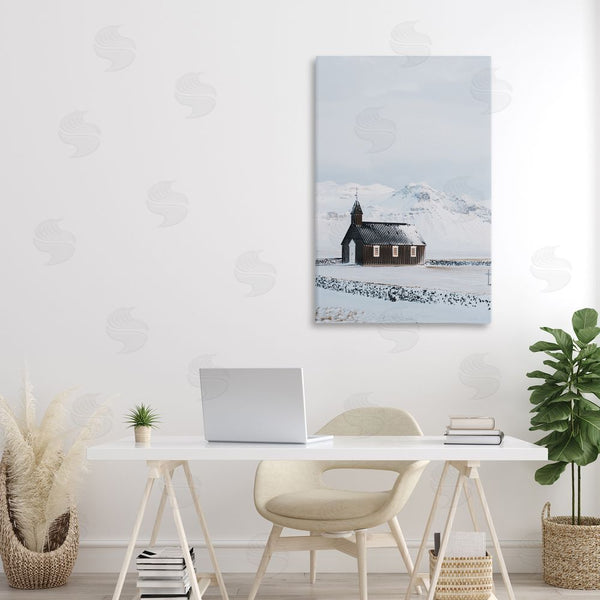 Stupell Industries Jade Sharp Photo | Icelandic Church Snowscape