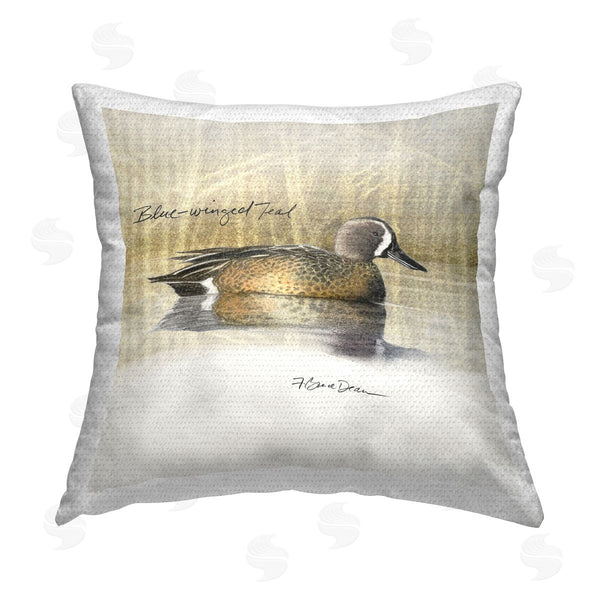 Stupell Industries Jadei Graphics | Blue Winged Teal Duck Printed Throw Pillow