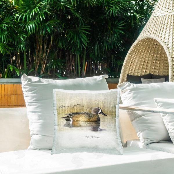Stupell Industries Jadei Graphics | Blue Winged Teal Duck Printed Throw Pillow