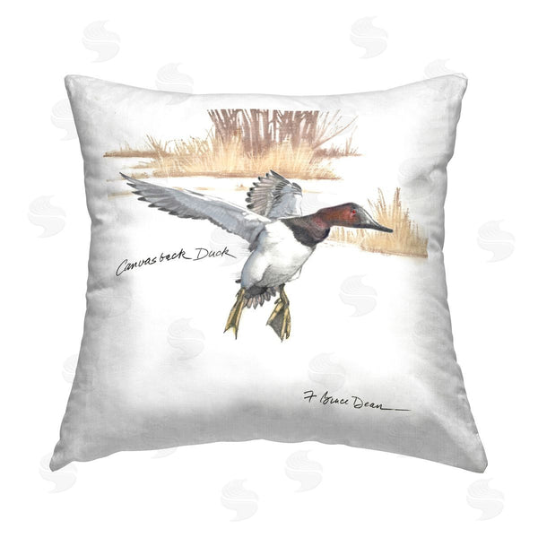 stupell industries Jadei Graphics | Canvasback Duck Flying Printed Throw Pillow