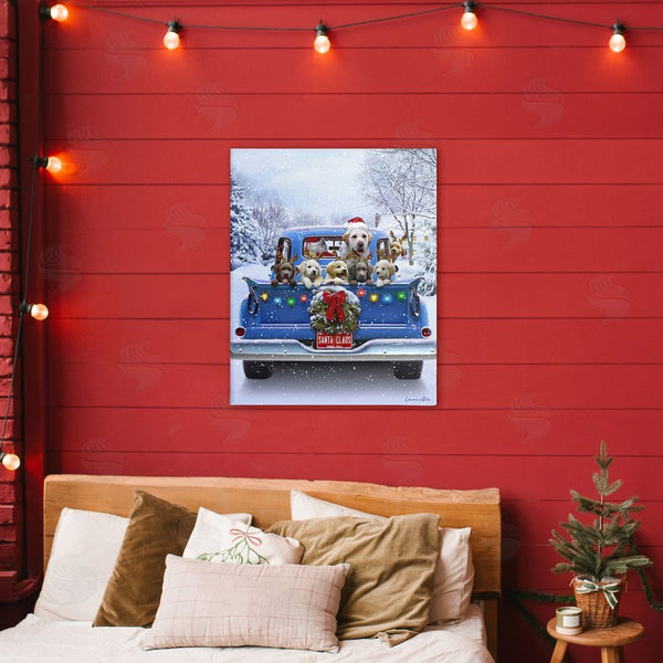 Stupell Industries Jadei Graphics | Christmas Tailgate Puppies Wall Art