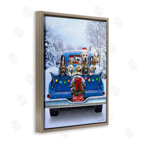 Stupell Industries Jadei Graphics | Christmas Tailgate Puppies Wall Art