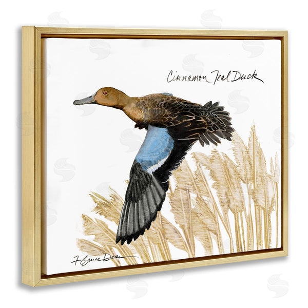 Stupell Industries Jadei Graphics | Cinnamon Teal Duck Flying