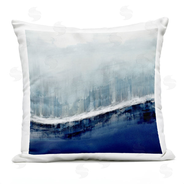 Stupell Industries Jake Messina | Abstract Blue Wave Shape Printed Throw Pillow