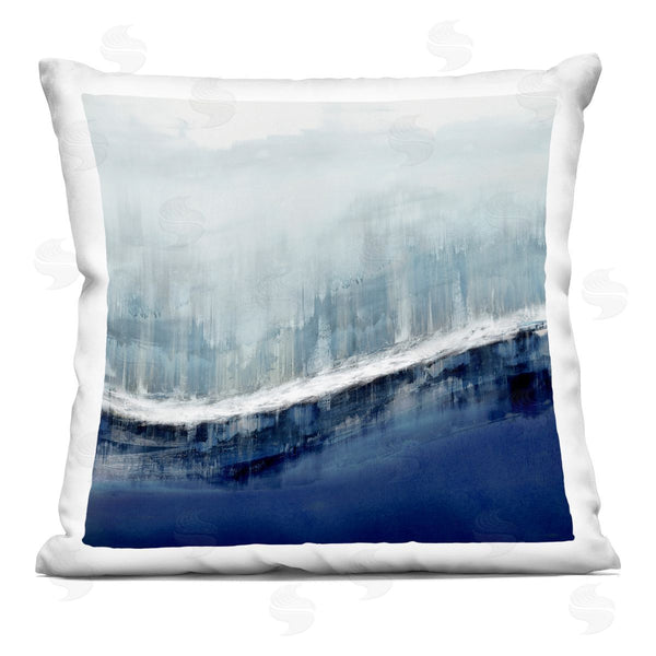 stupell industries Jake Messina | Abstract Blue Wave Shape Printed Throw Pillow