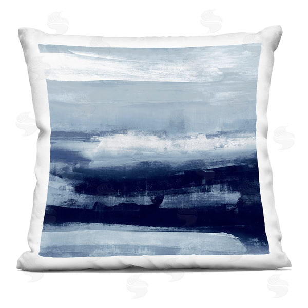 stupell industries Jake Messina | Blue White Brushed Landscape Printed Throw Pillow