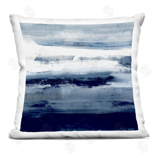 stupell industries Jake Messina | Deep Blue Abstract Brush Strokes Printed Throw Pillow
