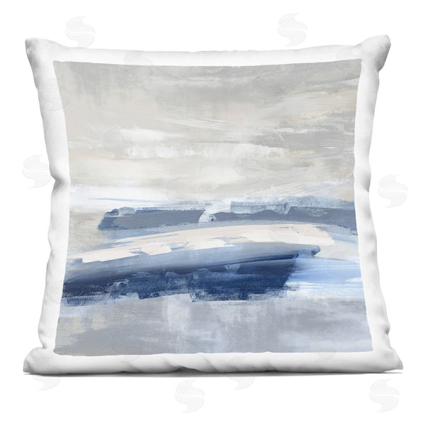 stupell industries Jake Messina | Grey Blue Abstract Composition Printed Throw Pillow