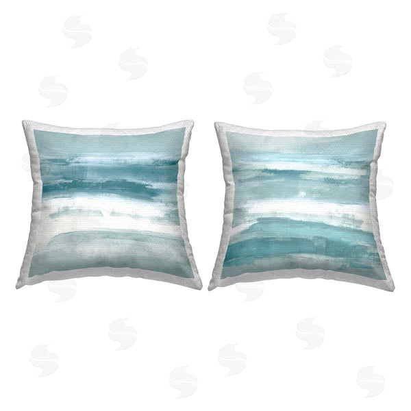 Stupell Industries Jake Messina | Turquoise White Abstract Forms Printed Throw Pillow Set