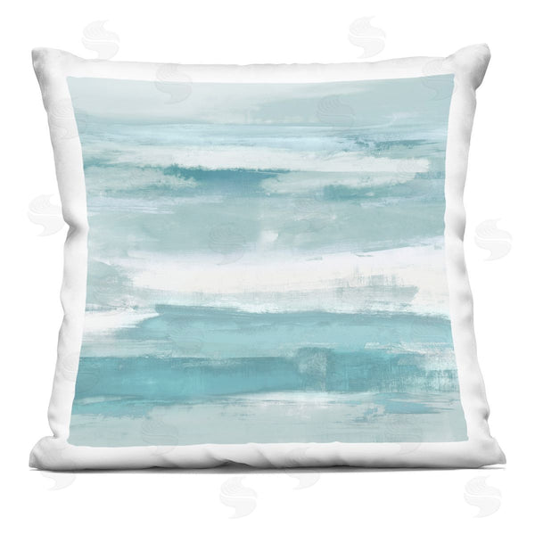 stupell industries Jake Messina | Turquoise White Brush Strokes Printed Throw Pillow