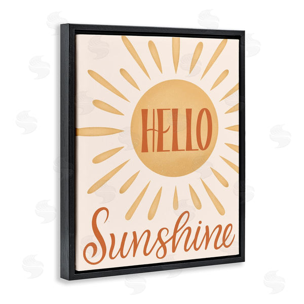 Stupell Industries Jalynn Heerdt | Hello Sunshine Bold Calligraphy Sun Rays Shining Wall Art
