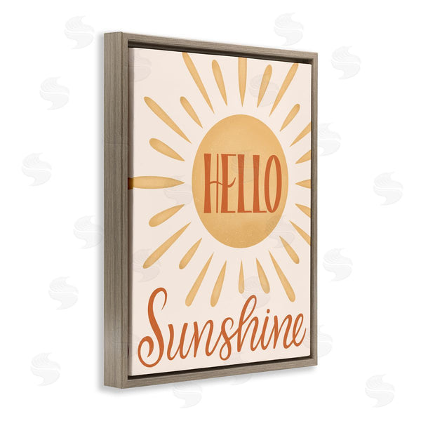 Stupell Industries Jalynn Heerdt | Hello Sunshine Bold Calligraphy Sun Rays Shining Wall Art