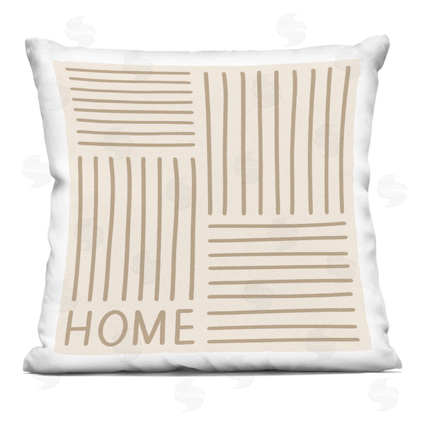 stupell industries Jalynn Heerdt | Home Alternating Beige Stripes Printed Throw Pillow