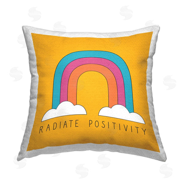 Stupell Industries Jalynn Heerdt | Radiate Positivity Bold Rainbow Printed Throw Pillow