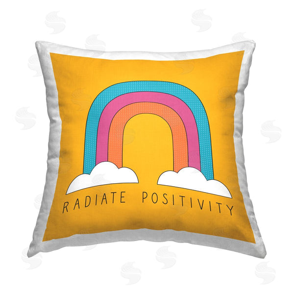 stupell industries Jalynn Heerdt | Radiate Positivity Bold Rainbow Printed Throw Pillow