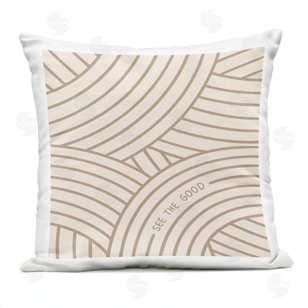Stupell Industries Jalynn Heerdt | See The Good Striped Phrase Printed Throw Pillow