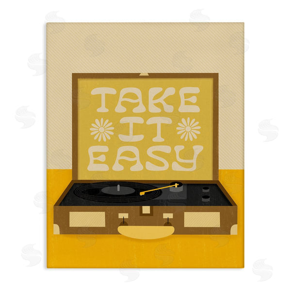 stupell industries Jalynn Heerdt | Take it Easy Motivational Vintage Boho Record Player Wall Art
