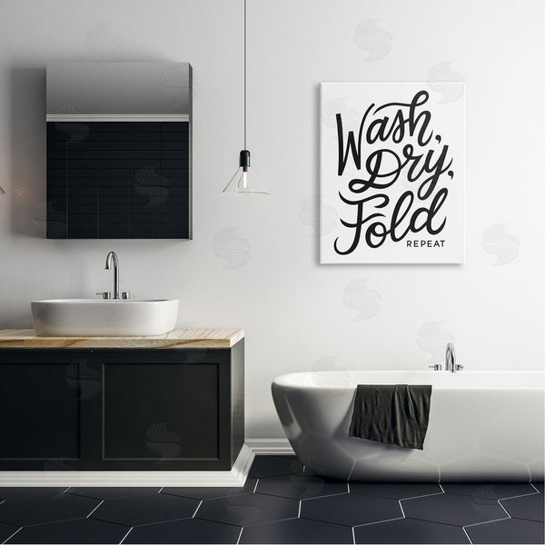 Stupell Industries Jalynn Heerdt | Wash Dry Fold Text Laundry Typography Sign Wall Art