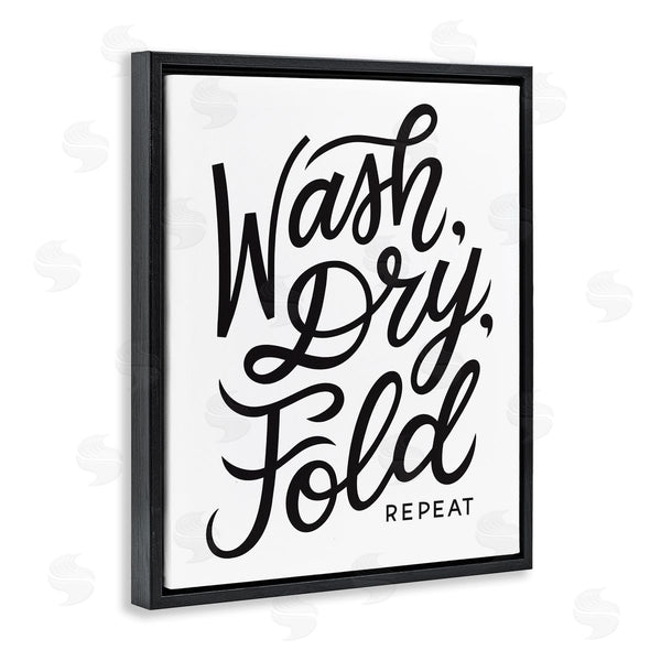 Stupell Industries Jalynn Heerdt | Wash Dry Fold Text Laundry Typography Sign Wall Art